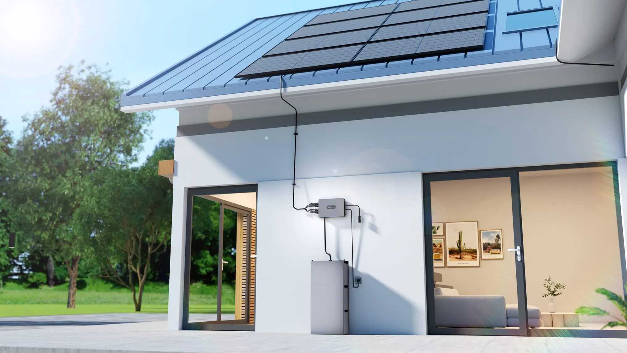 安装 SolarHub 混合系统的住宅